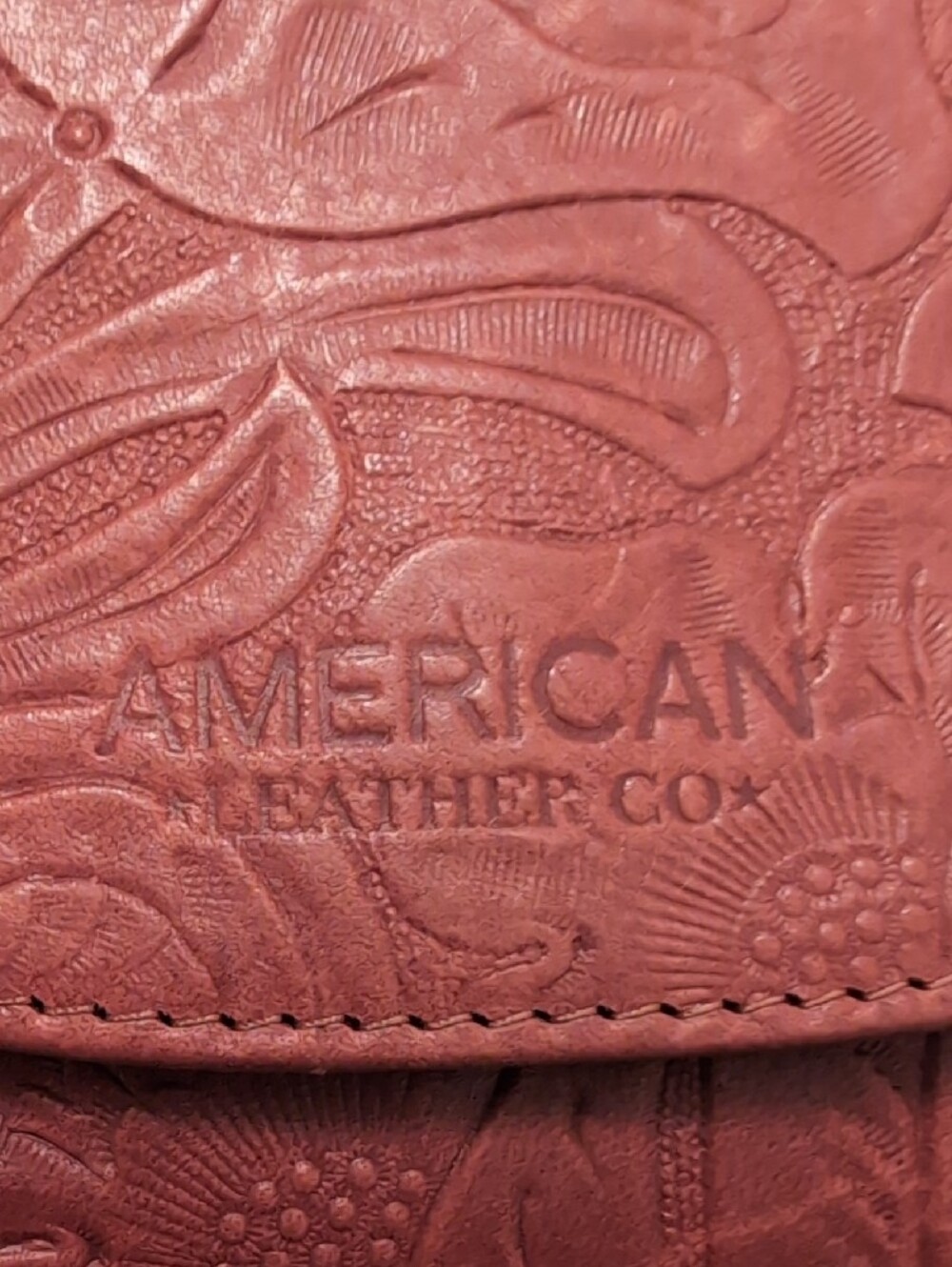 American Leather Co. embossed Leather Wallet Clutch - Picture 2 of 6